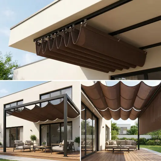 Paranet ombak Rimbun warna coklat